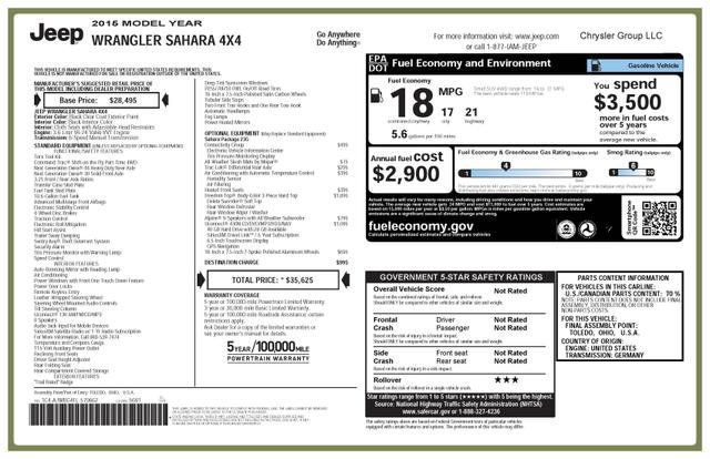 2015 Jeep Wrangler Sahara Sport Utility 2D - 21330760 - 42