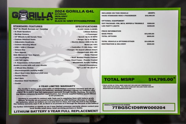 2024 Gorilla Rides EV G4L  - 22418237 - 29