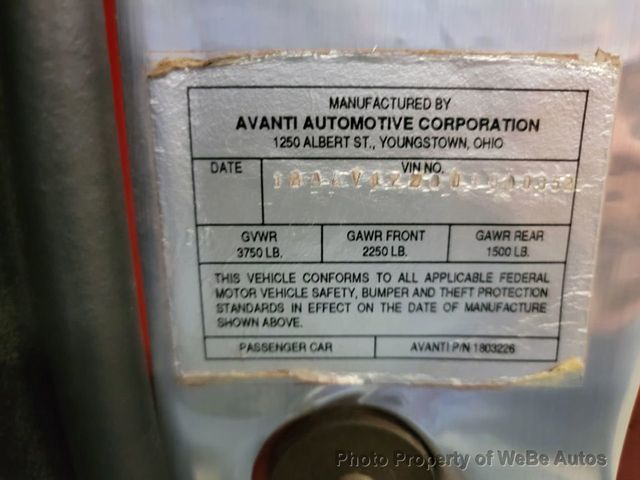 1988 Avanti Coupe For Sale - 21356347 - 99