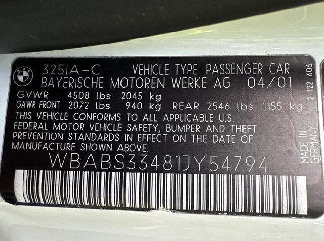 2001 BMW 3 Series 325Ci - 22481649 - 65