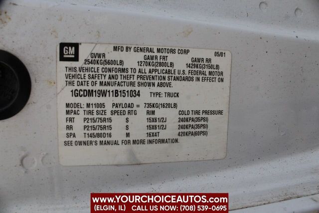 2001 Chevrolet Astro Base RWD 3dr Extended Cargo Mini Van - 22221859 - 18