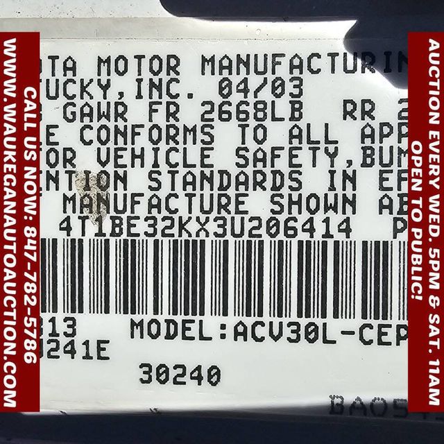 2003 Toyota Camry 4dr Sedan LE Automatic - 22939824 - 9