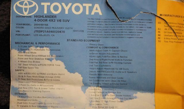 2004 Toyota Highlander Base Trim - 12194737 - 26