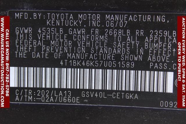 2007 Toyota Camry 4dr Sedan V6 Automatic XLE - 22937006 - 10