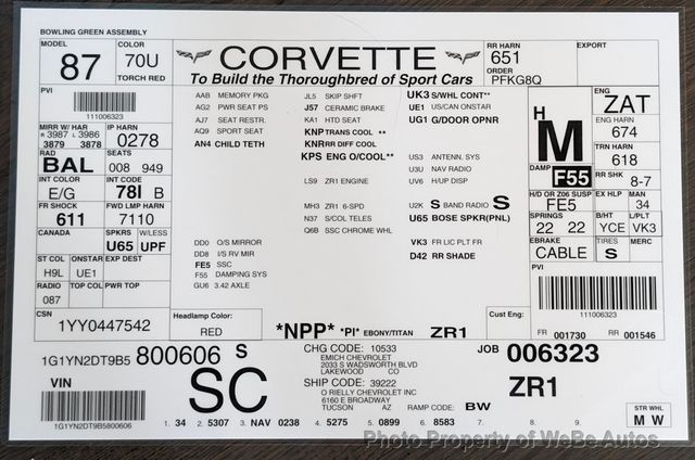 2011 Chevrolet Corvette ZR1 w/ 3RZ - 22426283 - 97
