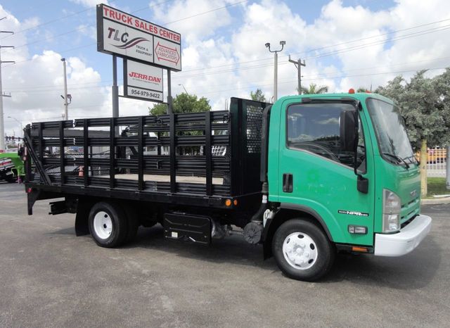 2011 Isuzu NPR HD 16FT FLATBED STAKE BED WITH LIFTGATE..STAKE TRUCK. - 18910798 - 1