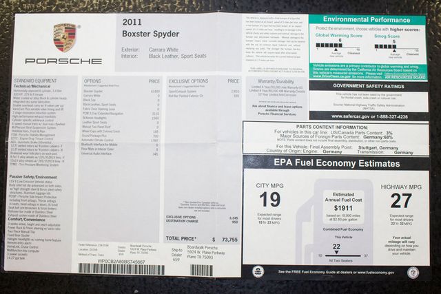 2011 Porsche Boxster SPYDER - 16919988 - 35