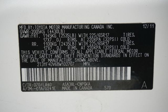 2011 Toyota RAV4 FWD 4dr 4-cyl 4-Speed Automatic Ltd - 22902376 - 31