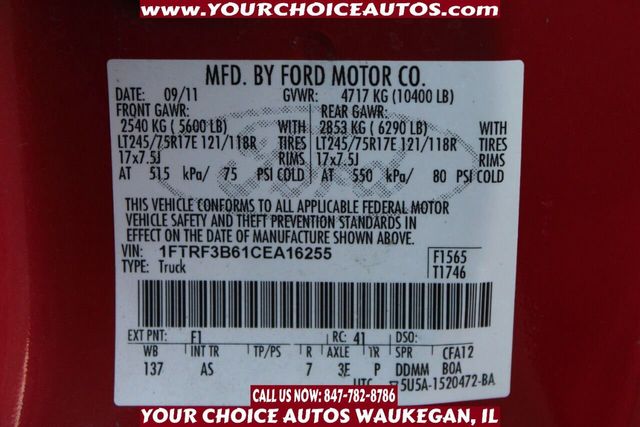 2012 Ford Super Duty F-350 SRW 4WD Reg Cab 137" XLT - 22155613 - 29