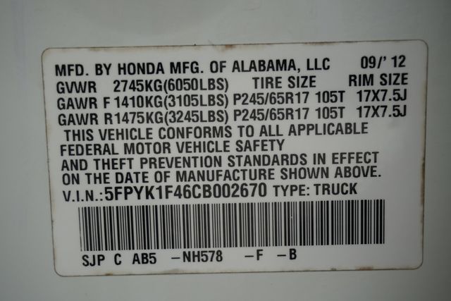 2012 Honda Ridgeline 4WD Crew Cab RTS - 22900406 - 28