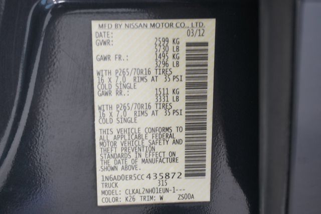 2012 Nissan Frontier 2WD Crew Cab SWB Automatic SV - 22874924 - 23