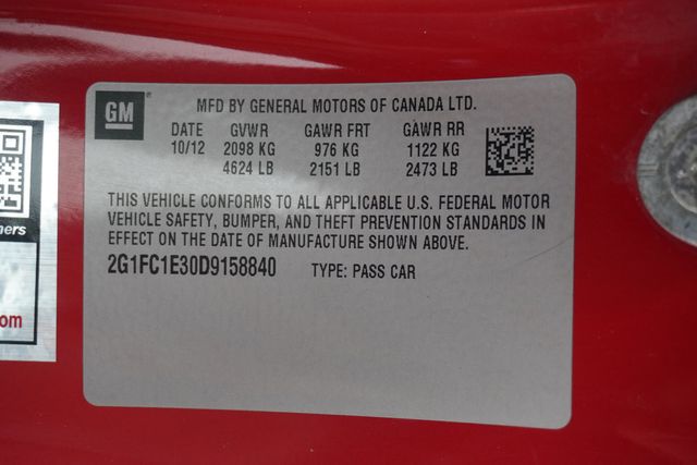 2013 Chevrolet Camaro 2dr Coupe LT w/2LT - 22934278 - 34