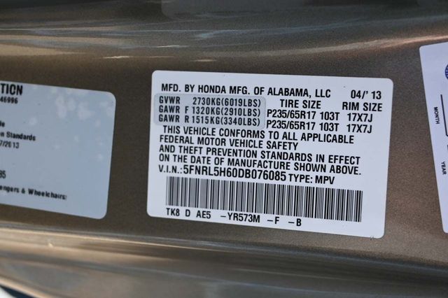 2013 Honda Odyssey 5dr EX-L - 22930476 - 30