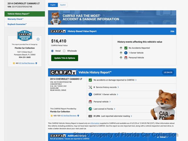 2014 Chevrolet Camaro Convertible 2LT RS 3.6L Automatic - 22861478 - 76