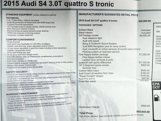 2015 Audi S4 4dr Sedan S Tronic Prestige - 22828734 - 1
