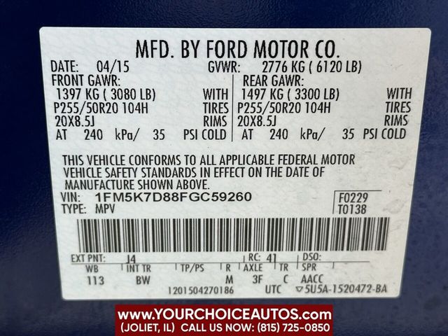 2015 Ford Explorer FWD 4dr XLT - 22401955 - 21