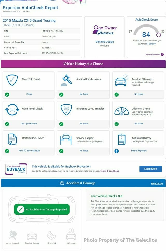 2015 Mazda CX-5 AWD GRAND TOURING  W/NAVIGATION & GRAND TOURING PKG - 22931133 - 5