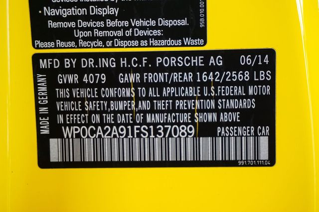 2015 Porsche 911 *7-Speed Manual* *Premium Package +* *PDLS* *Racing Yellow* - 22881440 - 24