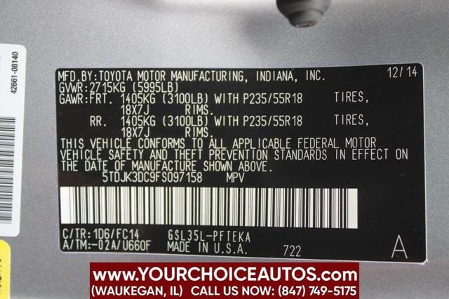 2015 Toyota Sienna 5dr 7-Passenger Van LE AWD - 22899824 - 28