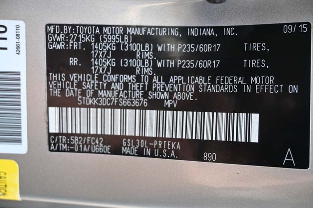 2015 Toyota Sienna 5dr 7-Passenger Van LE FWD Mobility - 22906179 - 30