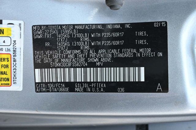 2015 Toyota Sienna 5dr 7-Passenger Van LE FWD Mobility - 22923317 - 30