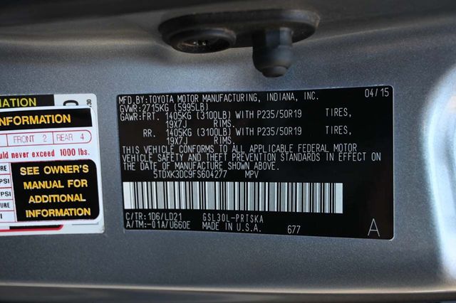 2015 Toyota Sienna 5dr 8-Passenger Van SE FWD - 22933728 - 33