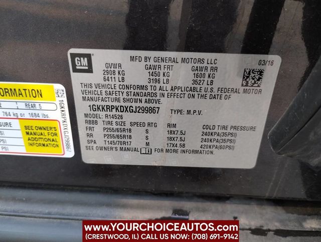 2016 GMC Acadia FWD 4dr SLE w/SLE-2 - 22894116 - 37