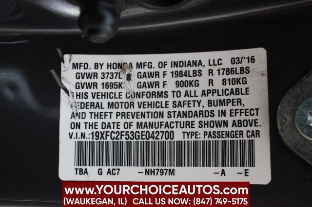 2016 Honda Civic Sedan 4dr CVT LX - 22892151 - 29