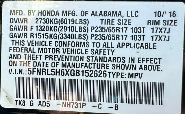 2016 Honda Odyssey 5dr EX-L - 22315404 - 47