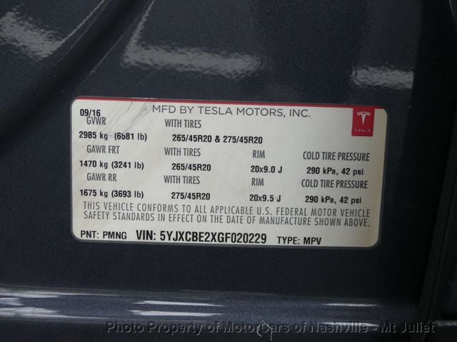 2016 Tesla Model X AWD 4dr 75D - 22731974 - 55