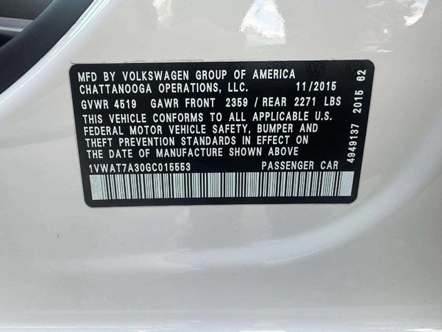 2016 Volkswagen Passat 1.8T R Line 4dr Sedan PZEV - 22936477 - 40
