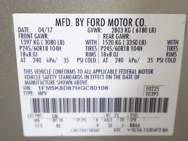 2017 Ford Explorer XLT 4WD - 22939666 - 59