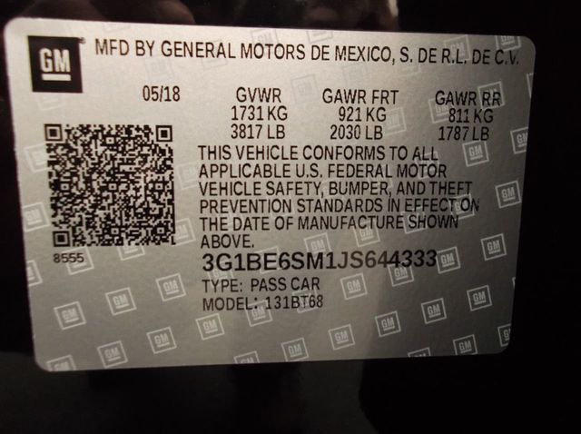 2018 Chevrolet CRUZE ONE OWNER  LOW MILES  BACK-UP CAMERA  ALUMINUM WHEELS - 20600909 - 36