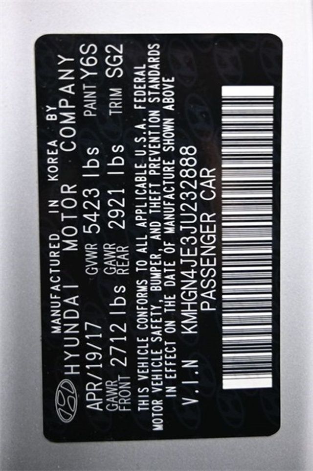 2018 Genesis G80 3.8L AWD - 22931236 - 3