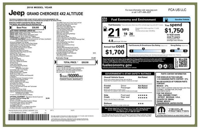 2018 Jeep Grand Cherokee Altitude Pkg - 22938196 - 6