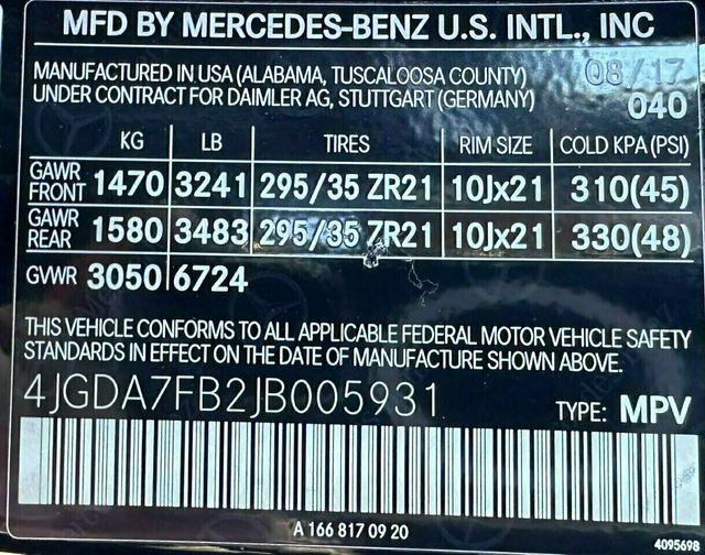 2018 Mercedes-Benz GLE AMG GLE 63 S 4MATIC SUV - 22190261 - 51