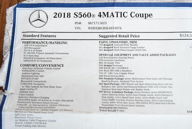 2018 Mercedes-Benz S-Class S 560 4MATIC Coupe - 21016453 - 79