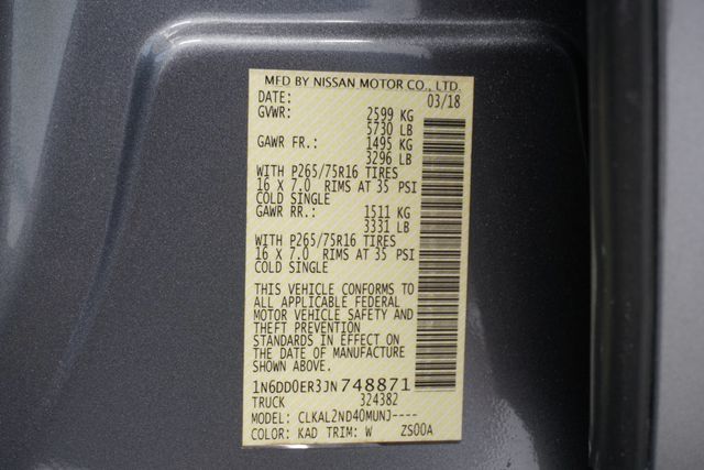 2018 Nissan Frontier Crew Cab 4x2 Desert Runner Automatic - 22884516 - 25