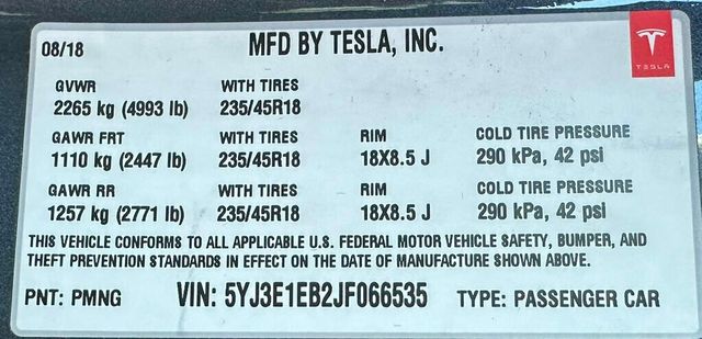 2018 Tesla Model 3 Long Range Battery AWD - 22364517 - 46