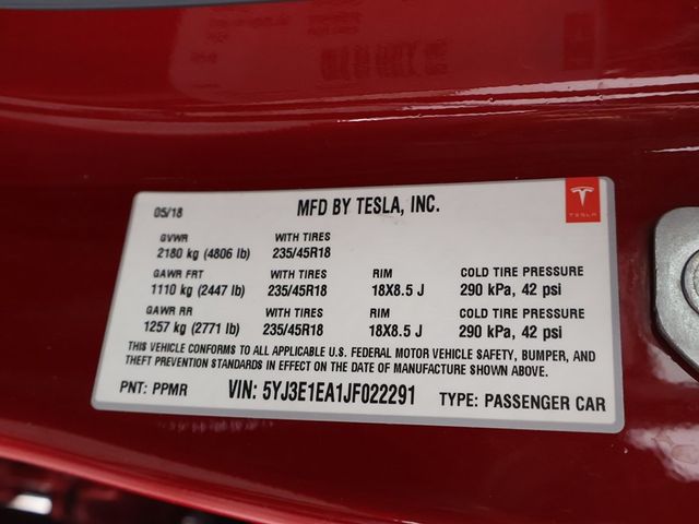 2018 Tesla Model 3 Long Range Battery RWD - 22929204 - 50