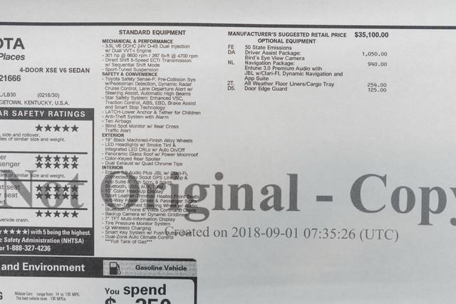 2018 Toyota Camry XSE Automatic - 22938602 - 45