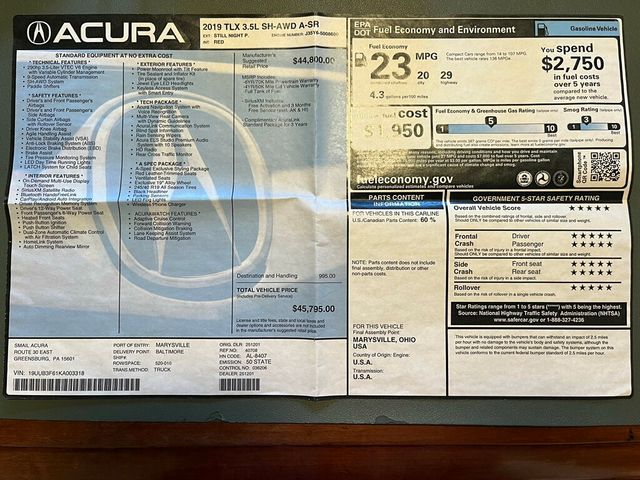 2019 Acura TLX HOTTER THAN GEORGIA ASPHALT!! - 22935782 - 18