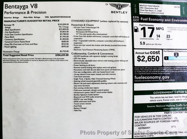 2019 Bentley Bentayga Black Specification  - 22890821 - 53