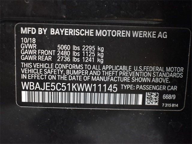 2019 BMW 5 Series 540i - 22788152 - 3