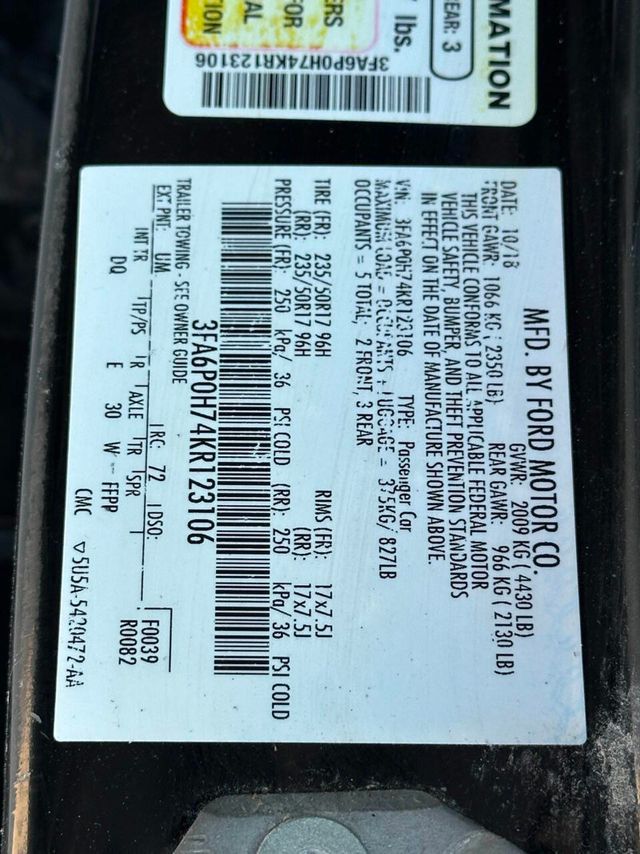 2019 Ford Fusion SE FWD - 22919550 - 14