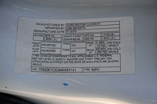 2019 Ford Transit Passenger Wagon T-150 130" Med Roof XL Sliding RH Dr - 22873190 - 32