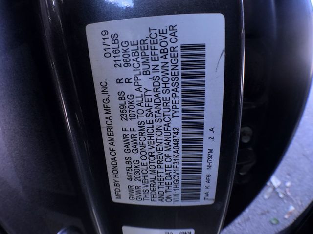 2019 Honda Accord Sedan Sport 1.5T CVT - 22925521 - 22