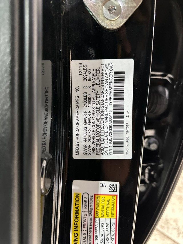 2019 Honda Accord Sedan Sport 2.0T Automatic - 22414154 - 30