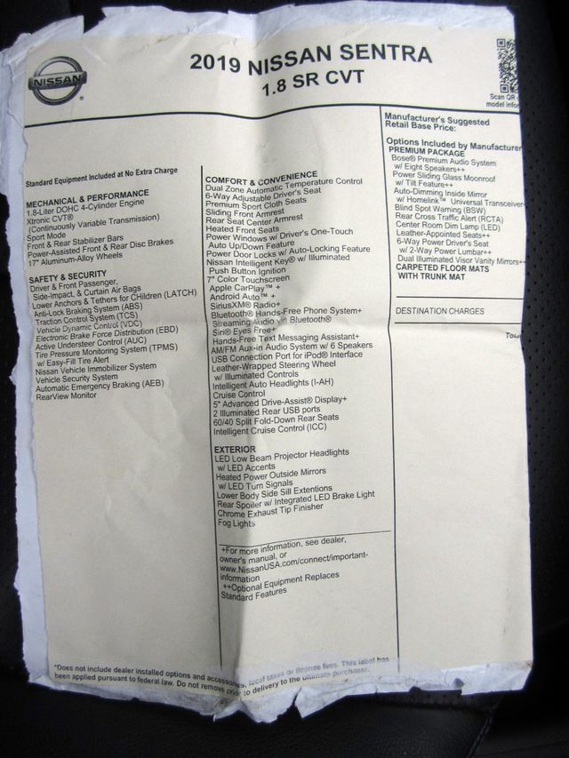 2019 Nissan Sentra SR CVT - 22939530 - 22