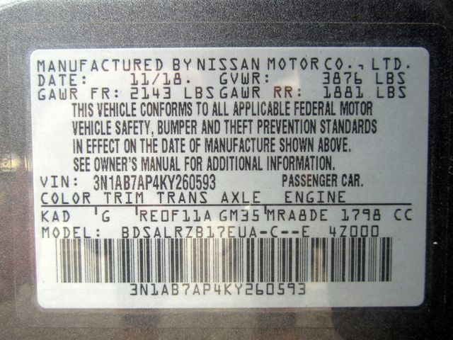 2019 Nissan Sentra SR CVT - 22939530 - 26